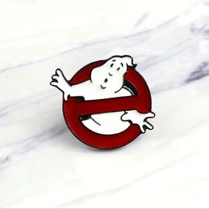 Ghost Busters pin brooch NEW ghost red white